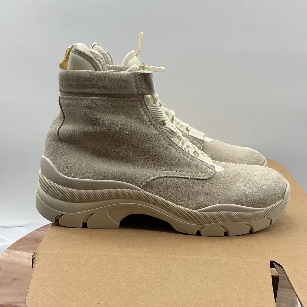 John Elliott Edition One Suede Boots Mens Beige Sand High Top Lug Sole 43 US 9.5